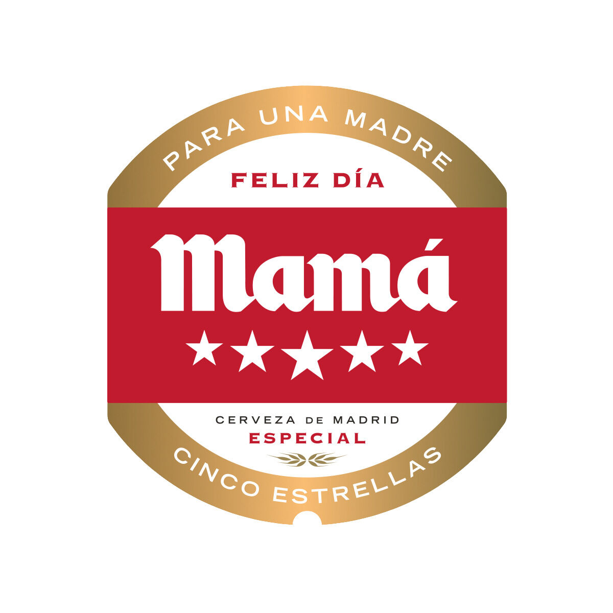 Mahou Cinco Estrellas Etiqueta Mam&aacute;