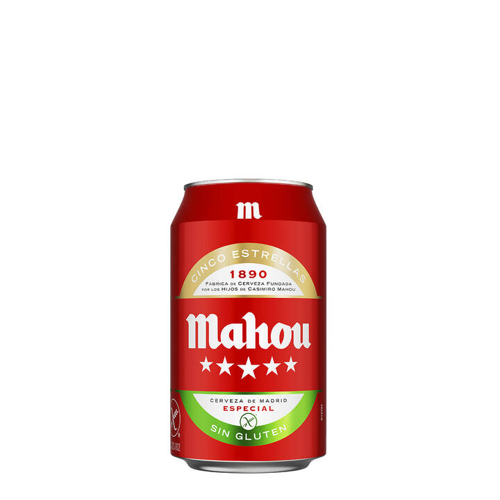 Pack Ahorro Mahou Cinco Estrellas Sin Gluten pack latas 24 x 33cl.