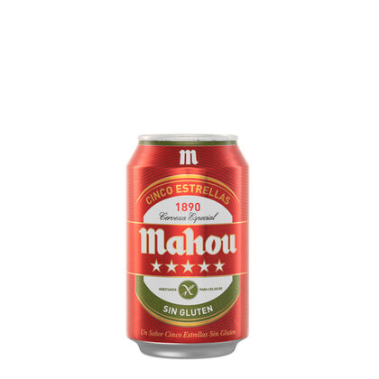 Pack Ahorro Mahou Cinco Estrellas Sin Gluten pack latas 24 x 33cl.